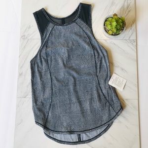 Lululemon 6 Sculpt Tank Black White Fall Net
